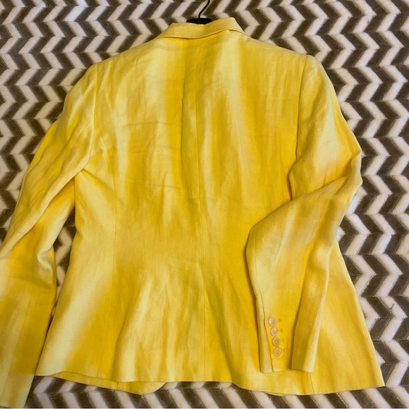 Ralph Lauren canary yellow linen jacket Sz 6 - Picture 3 of 16